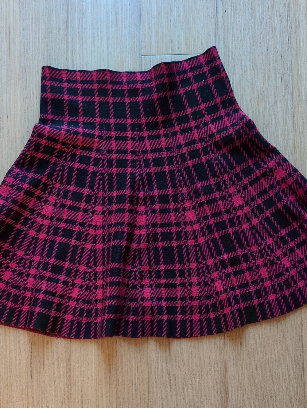 Black & Red Plaid A-Line Skirt